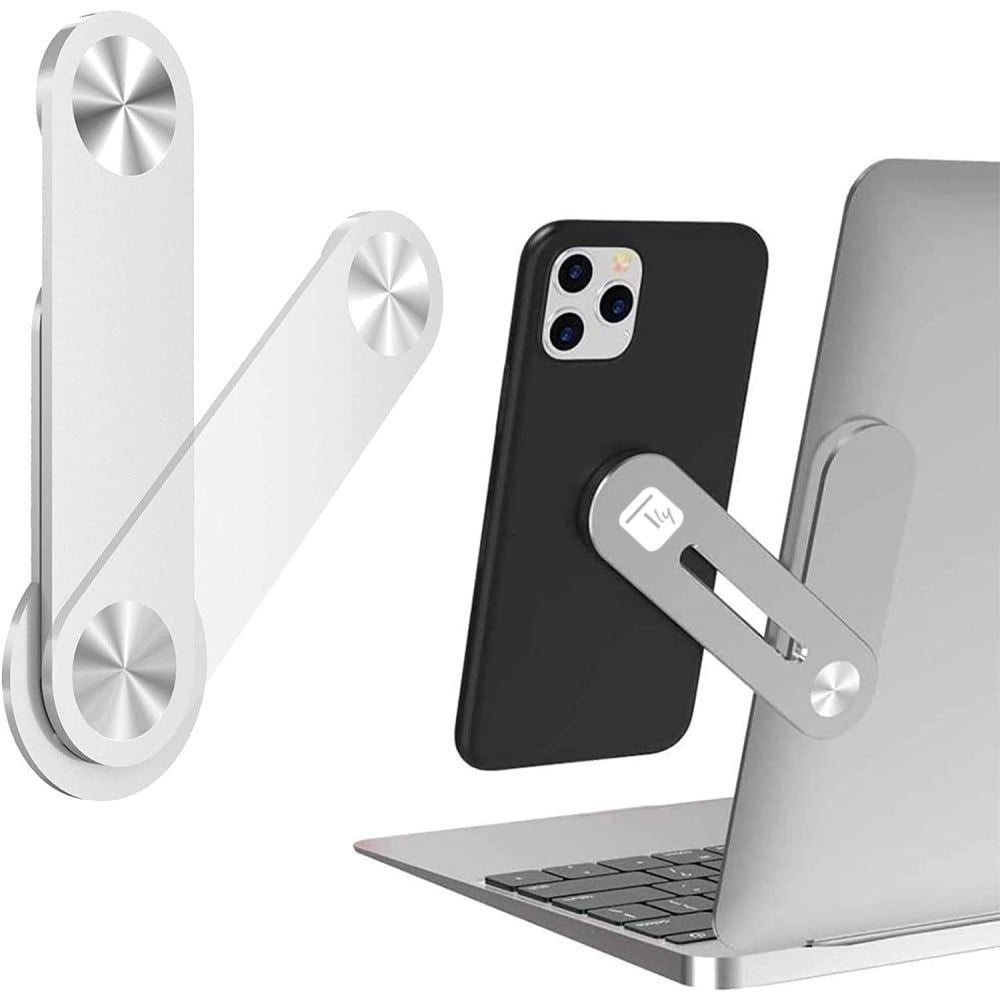 Laptop Side Mount Phone & Tablet Holder – Adjustable Multifunctional Screen Support Bracket for Dual Display Setup